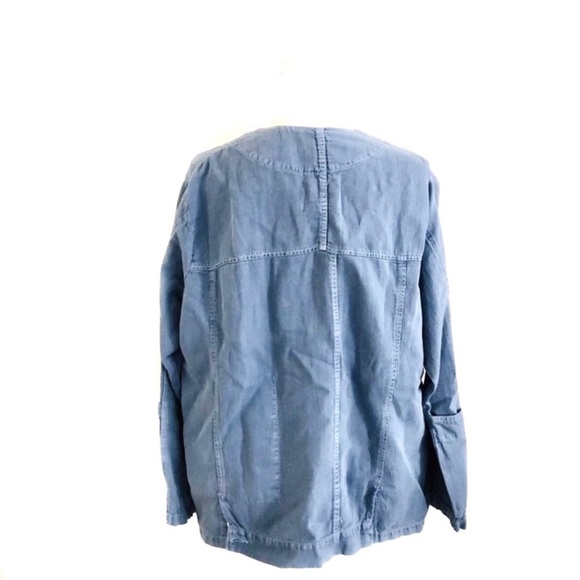 Zara Woman Premium Denim Collection V Neck Long Sleeves Top Size Large - Picture 3 of 7